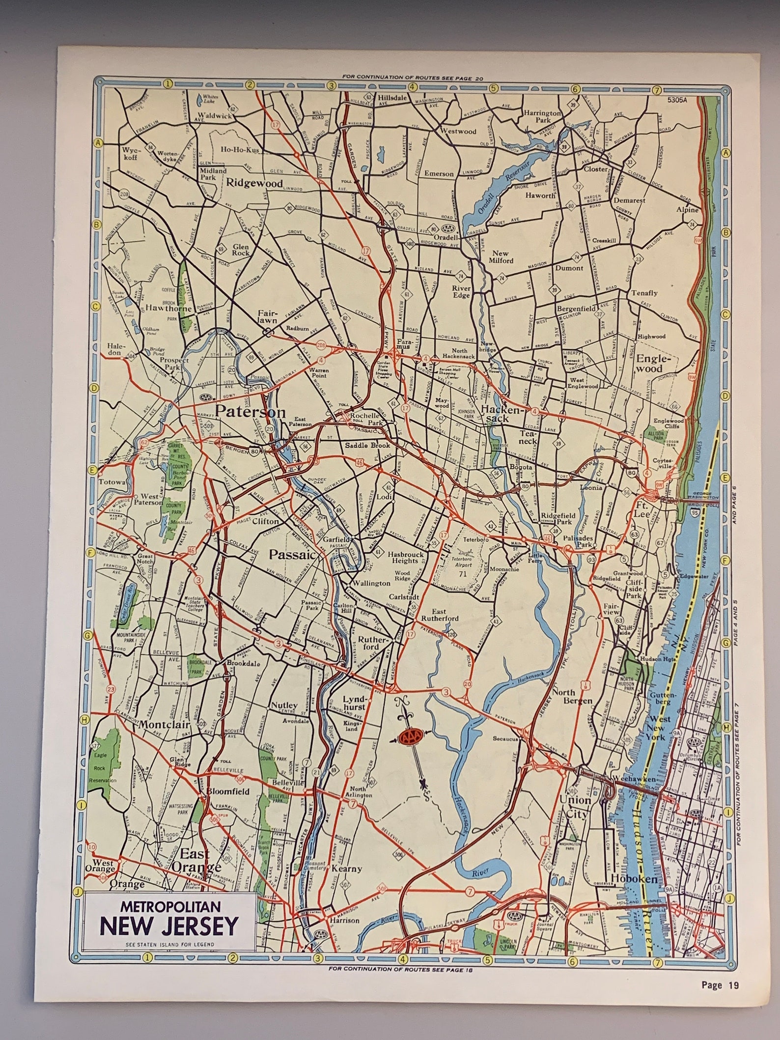 1960s Vintage New Jersey Map New York Vintage Atlas Etsy