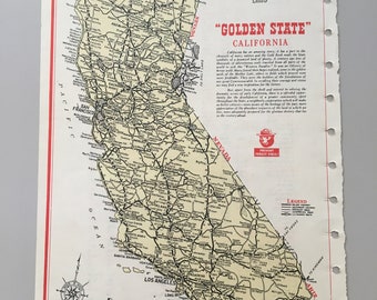 1960's California Map- Golden State- Vintage Road Atlas - Etsy