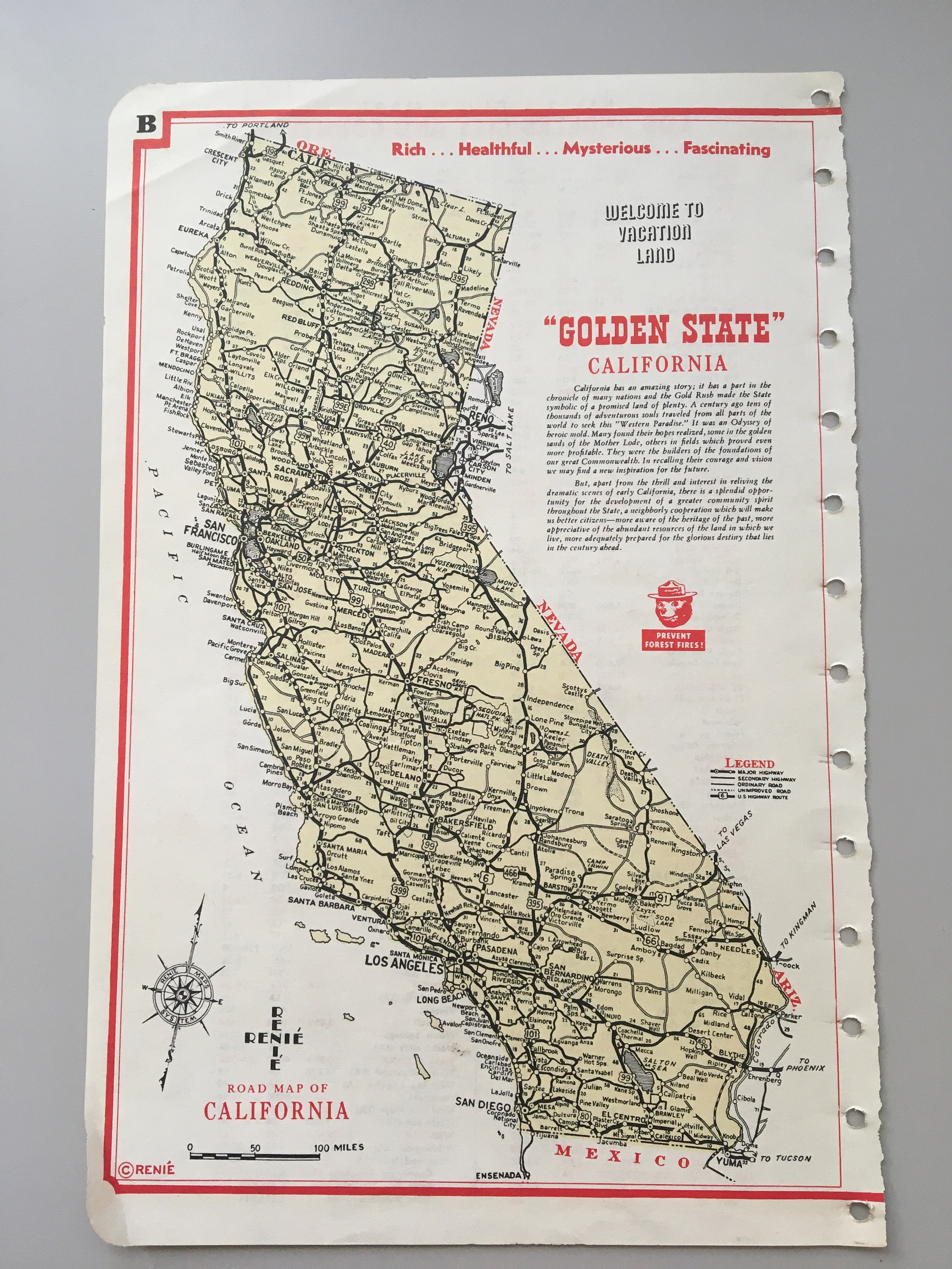 1960's California Map- Golden State- Vintage Road Atlas - Etsy