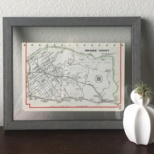 Jaren 60 Vintage Orange County-kaart - OC - Vintage wegenatlas