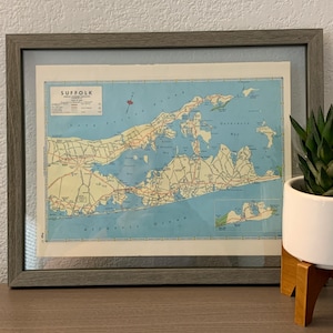 1960's Vintage Long Island Karte (Östlich) - Suffolk - New York - Vintage Atlas