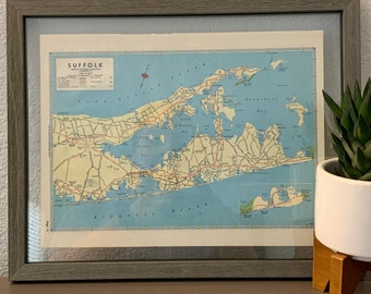 1960’s Vintage Long Island Map (Eastern)- Suffolk- New York - Vintage Atlas