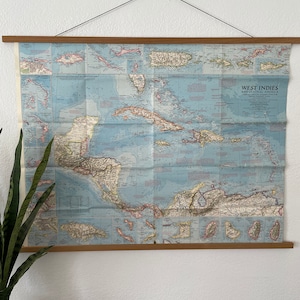 Mittelamerika & WestIndies - 1970er Jahre Vintage Landkarte