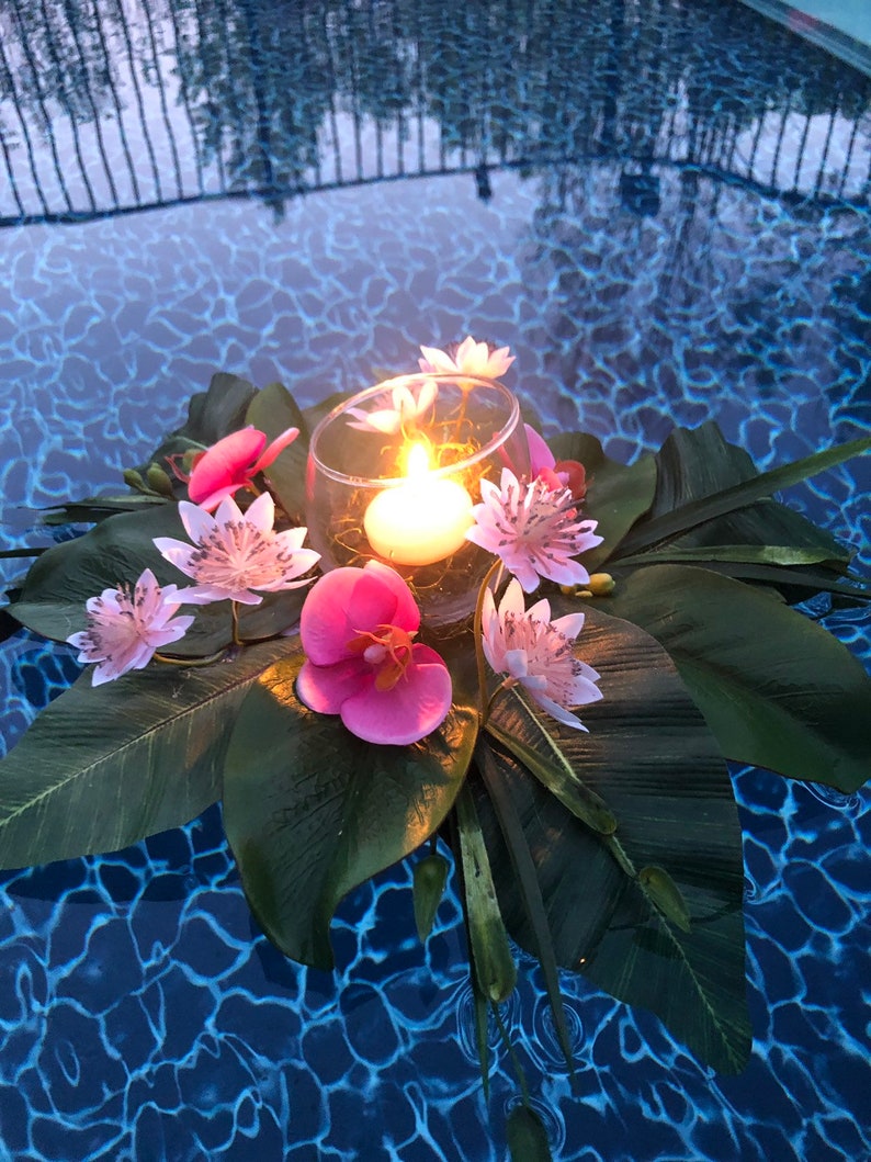 Floating Floral Arragment Pool Decor Pool Lanterns Floating Etsy