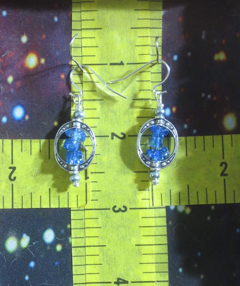 Dark Blue Aquamarine Earring