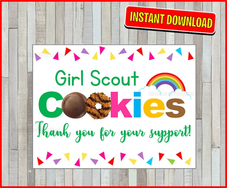 2020 Girl Scout Cookie THANK YOU CARD Blank Note Cards Etsy