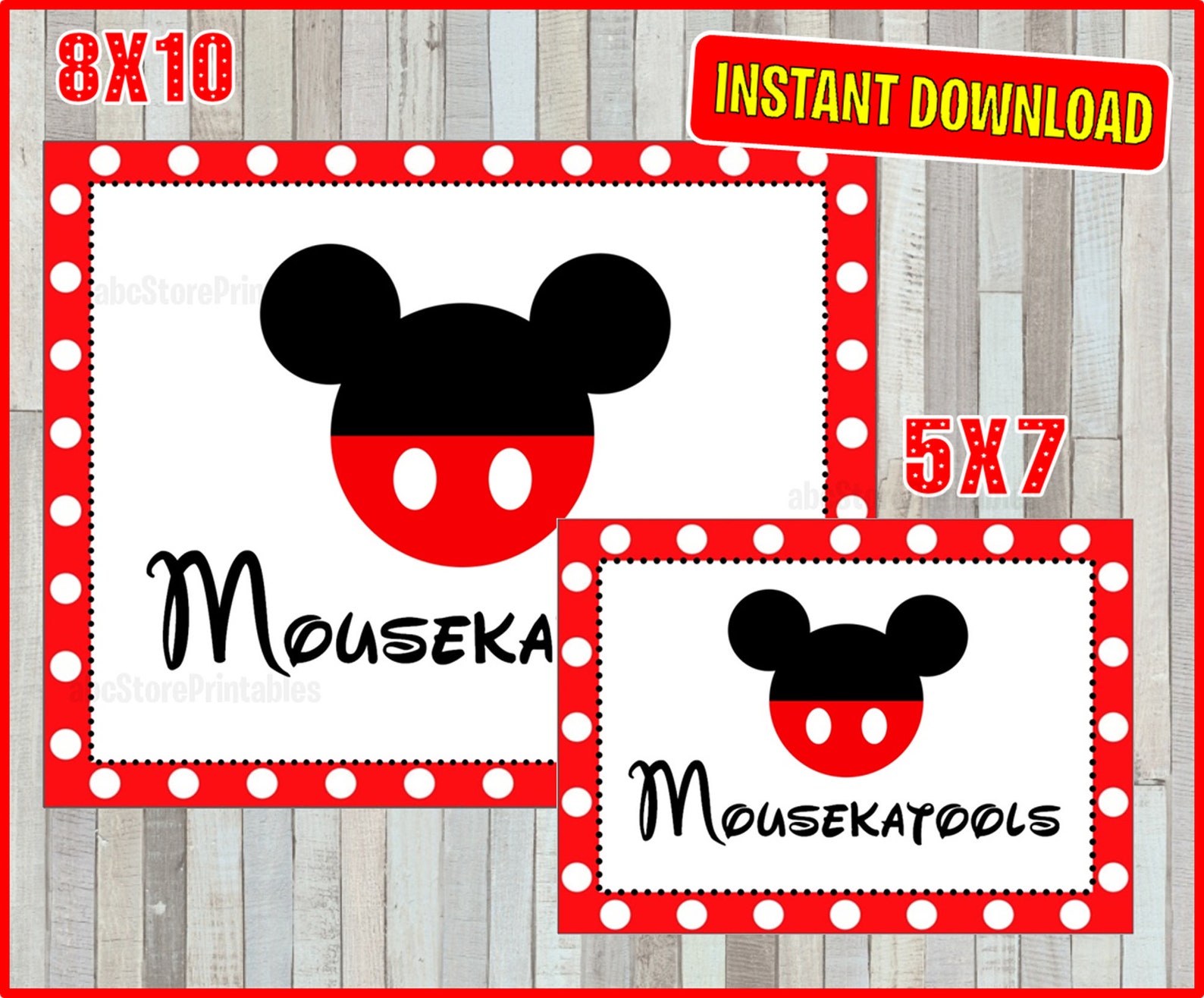 Printable Mickey Mouse Mousekatools Party Sign 5x7 and 8x10 - Etsy