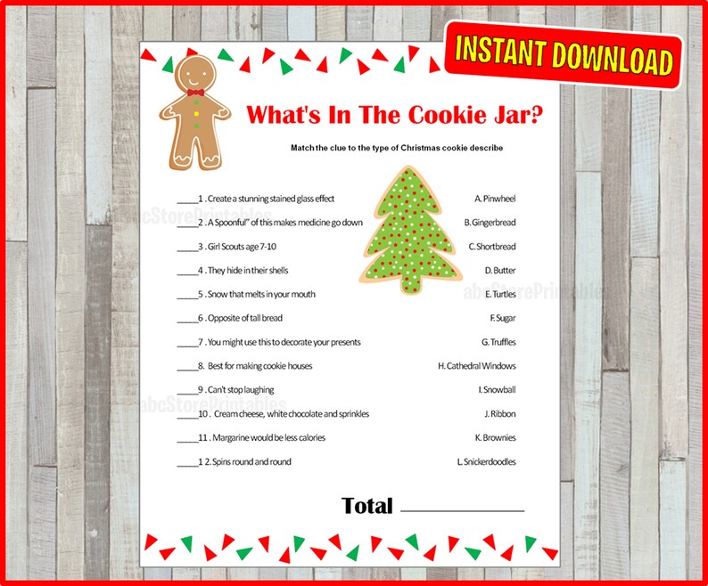 Cookie Jar Game Christmas Party Game Holiday Party Game | Etsy