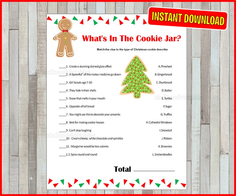 Cookie Jar Game Christmas Party Game Holiday Party Game Etsy