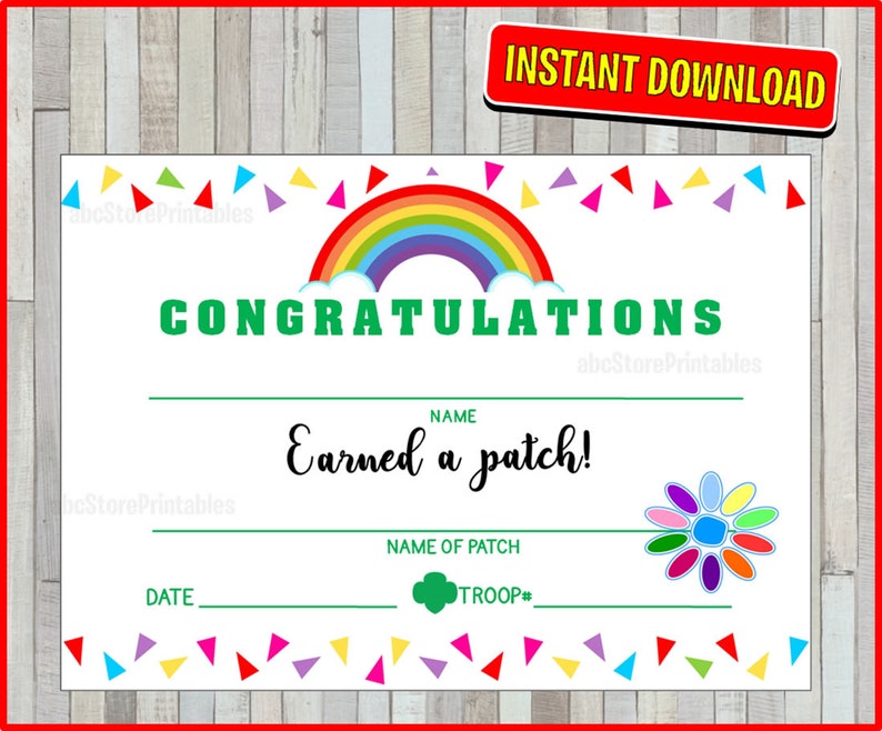 Daisy Girl Scouts Patch Certificate Patch Earned Certificate | Etsy