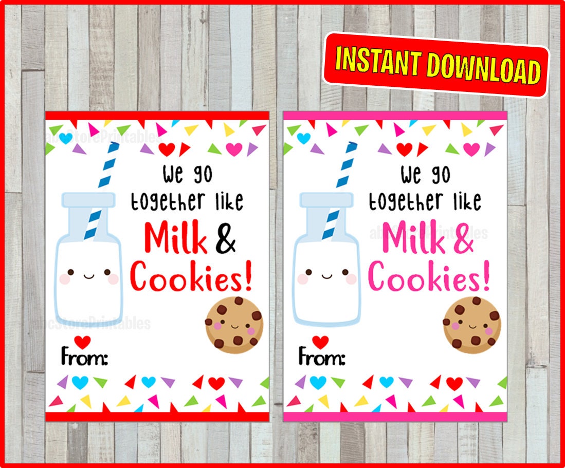 We go together like Milk and Cookies Printable Milk and | Etsy
