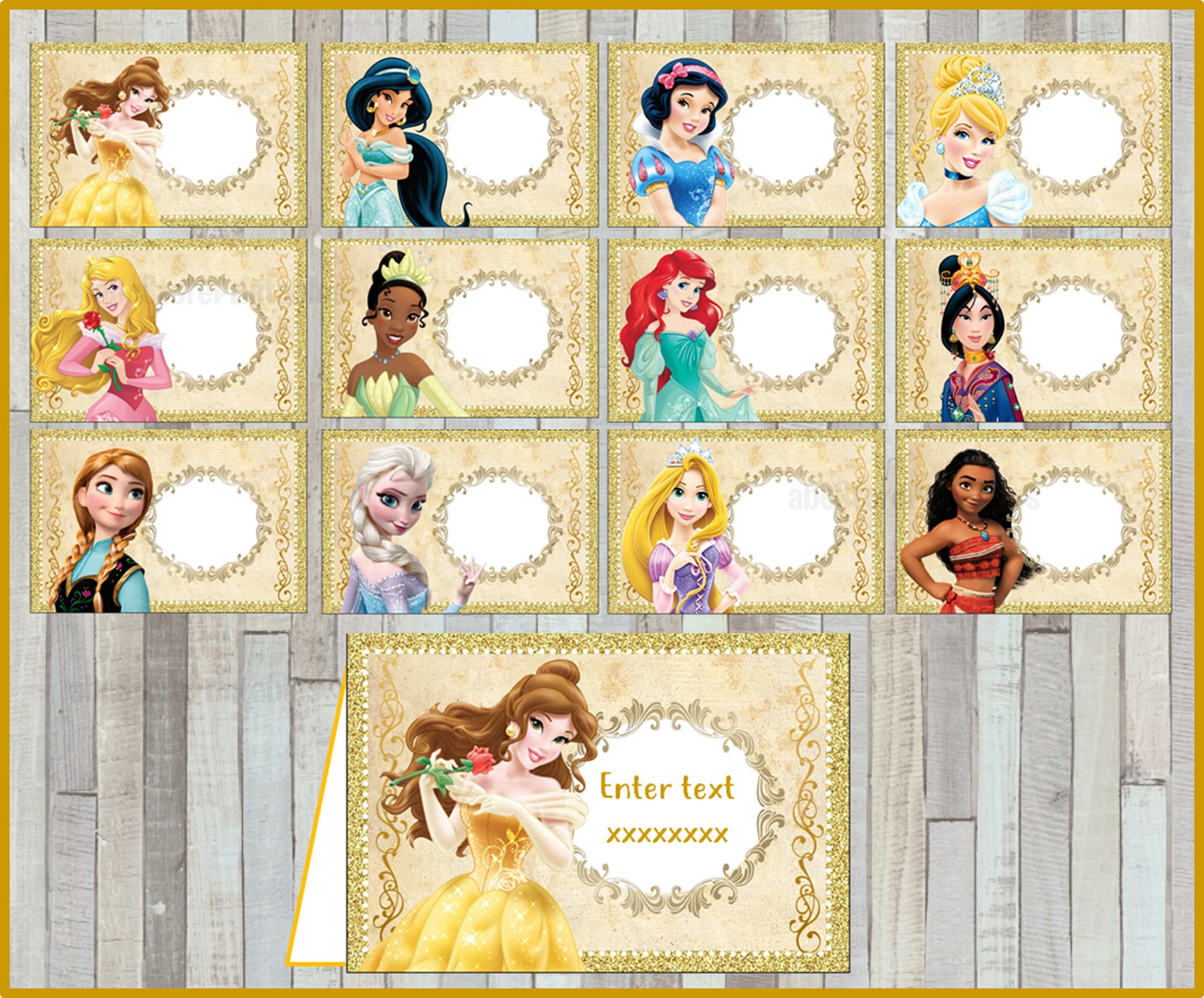 Карта принцессы. Disney Card Princess Printable. Кулинарная книга принцессы Дисней.
