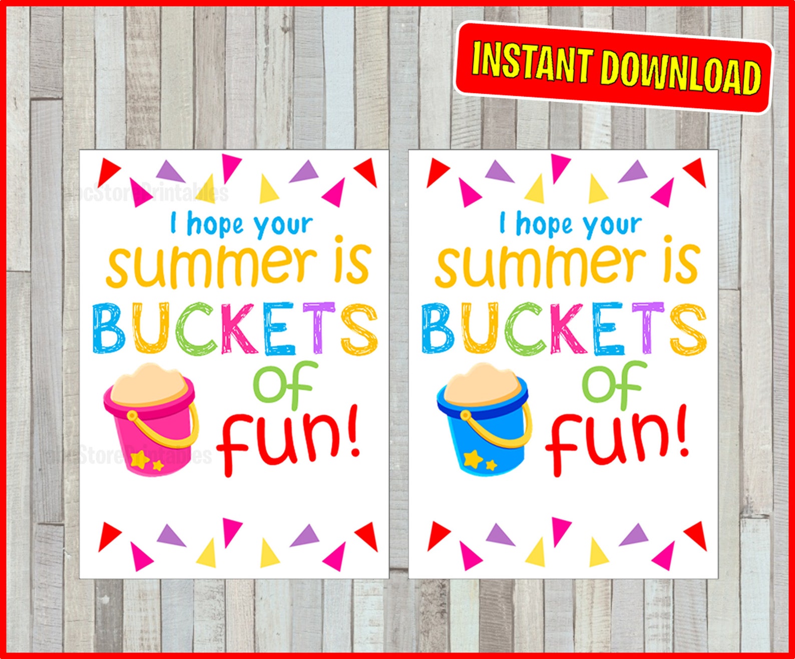 Sand Bucket Tag Buckets of Fun End of School Year Gift Pool Etsy