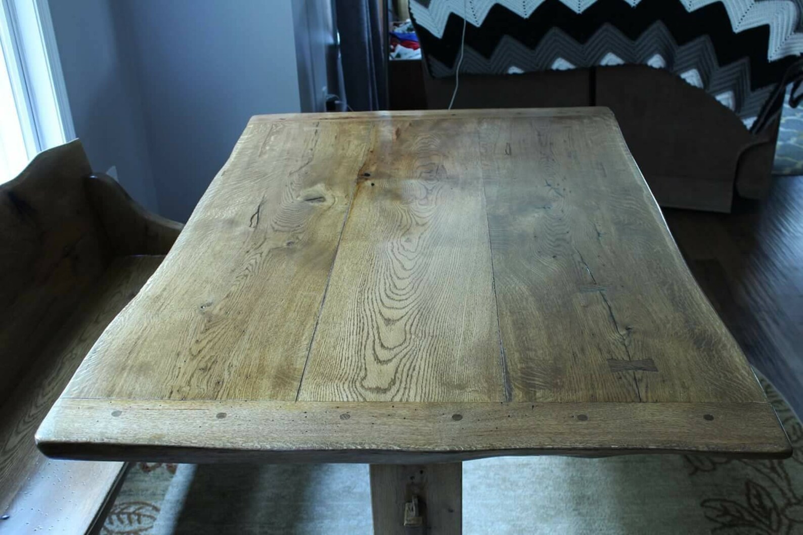 Solid oak live edge & breadboard edge table and live edge Etsy