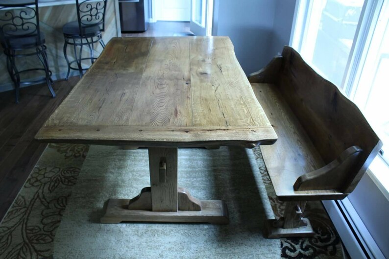 Solid oak live edge & breadboard edge table and live edge Etsy