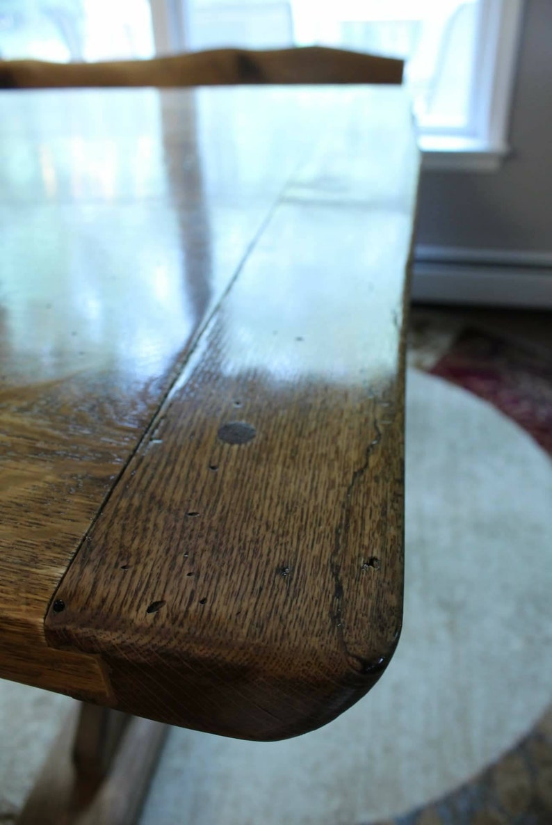 Solid oak live edge & breadboard edge table and live edge Etsy