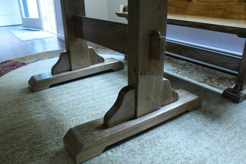 Solid oak live edge & breadboard edge table and live edge Etsy