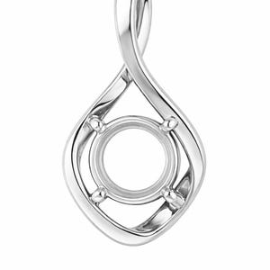 Engarce redondo de cuatro puntas en oro de 14 quilates: montura de gemas estilo infinito, accesorio de joyería