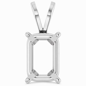 Montura de anillo tipo cesta de oro de 14 quilates con talla esmeralda – Montaje semitransparente de cuatro puntas (4 x 3 mm – 20 x 15 mm)