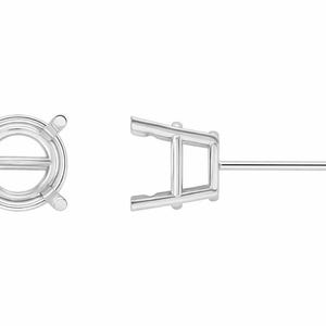 Pendientes redondos de oro de 14 quilates. Montura: engaste de cuatro puntas con muescas predefinidas (par).
