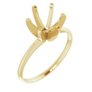 Montatura per anello solitario a sei griffe in oro giallo 14 carati: accessorio fai da te per la fede nuziale.