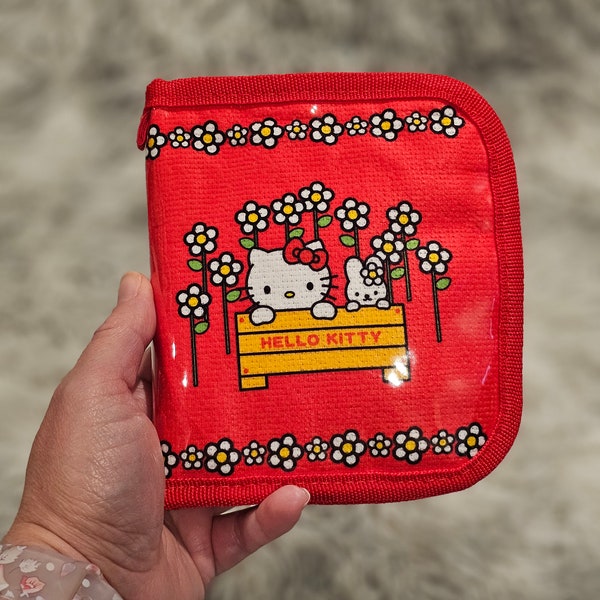 Sanrio characters Hello Kitty flower red wallet, coin purse.