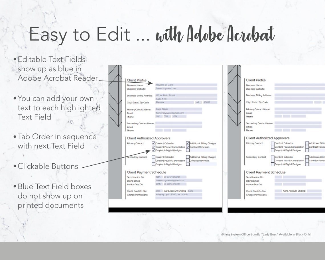 Office Filing System Template Office Bundle Editable PDF | Etsy
