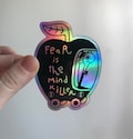 Wormy Dune holographic vinyl sticker product logo