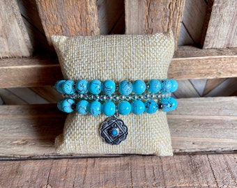 Turquoise Beaded Bracelet Stack