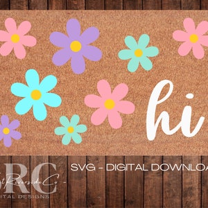 Salut floral printemps paillasson SVG | Fichier SVG | Paillasson printanier | Paillasson SVG | Conception numérique | Cricut