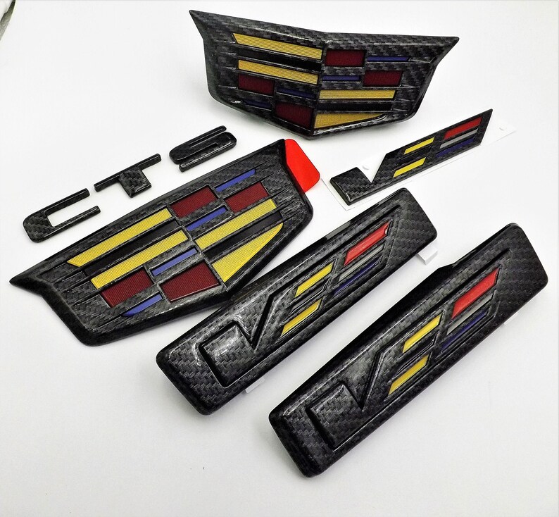 Cadillac CTSV Black Carbon Fiber Emblem Set 1619 Genuine V Etsy