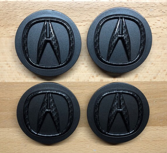 Acura Black Carbon Fiber Effect Wheel Center Cap Set X4 ILX TLX Genuine OEM - Etsy