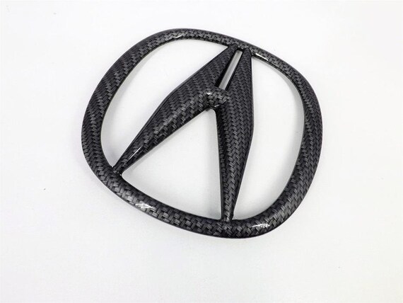 Acura MDX RDX RL RLX TLX Carbon Fiber Grille Emblem Badge OEM Front Bumper Logo