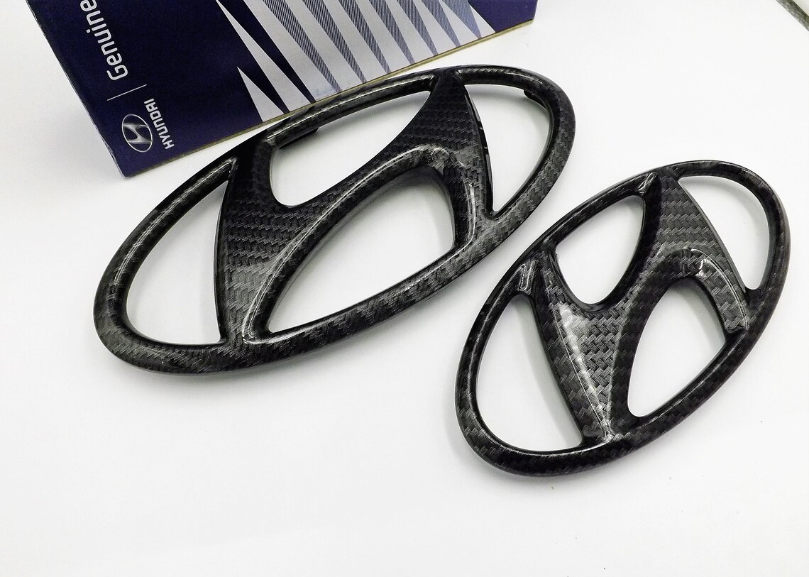 Hyundai Sonata Set Black Carbon Fiber Emblem X3 OEM Custom Etsy
