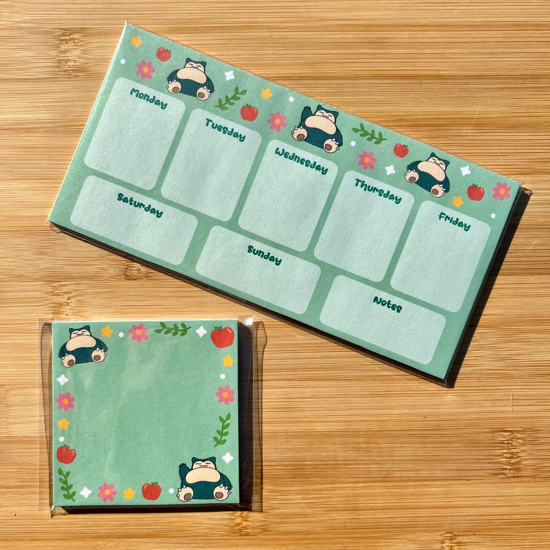 Handmade Snorlax Planner & Memo Set - Etsy