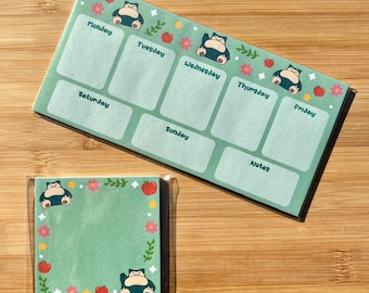 Handmade Snorlax Planner & Memo Set