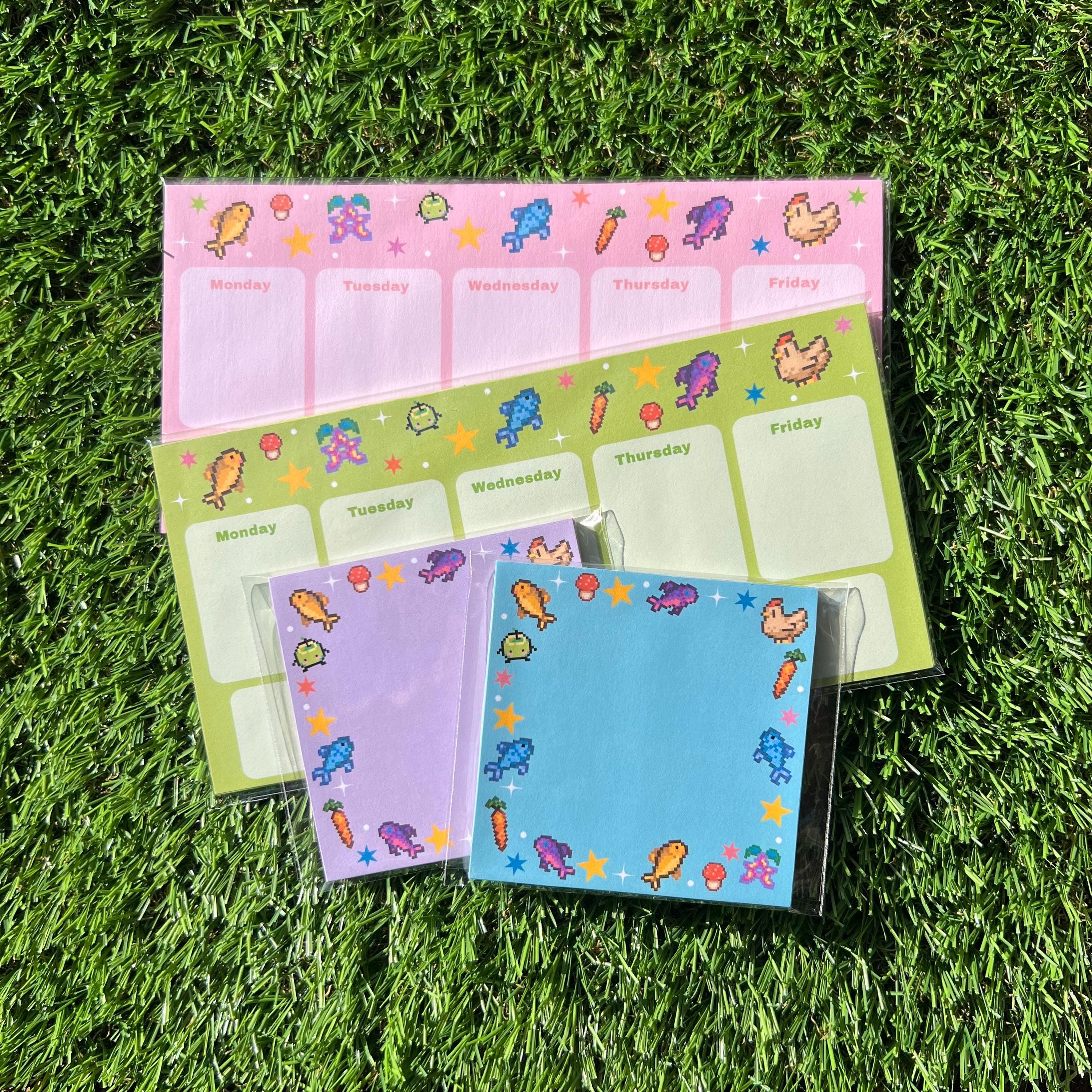 Handmade Stardew fish planner set