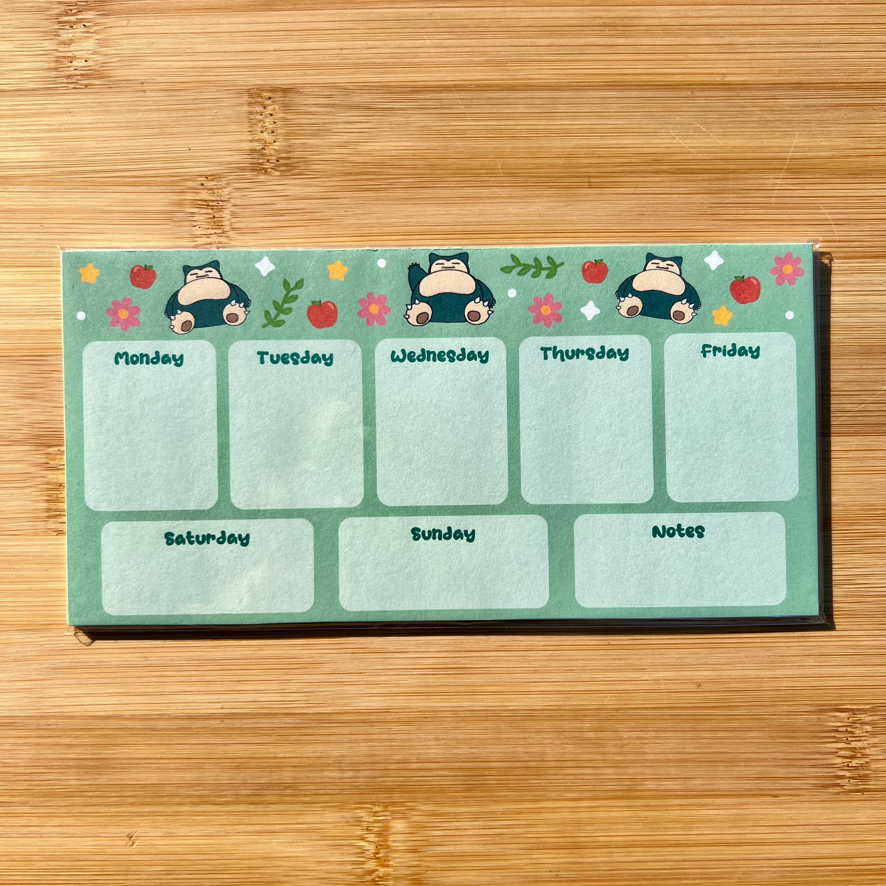 Handmade Snorlax Planner & Memo Set - Etsy