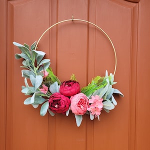 Hoop wreath, Wall décor, Door decoration, Summer home décor, Gift for moms