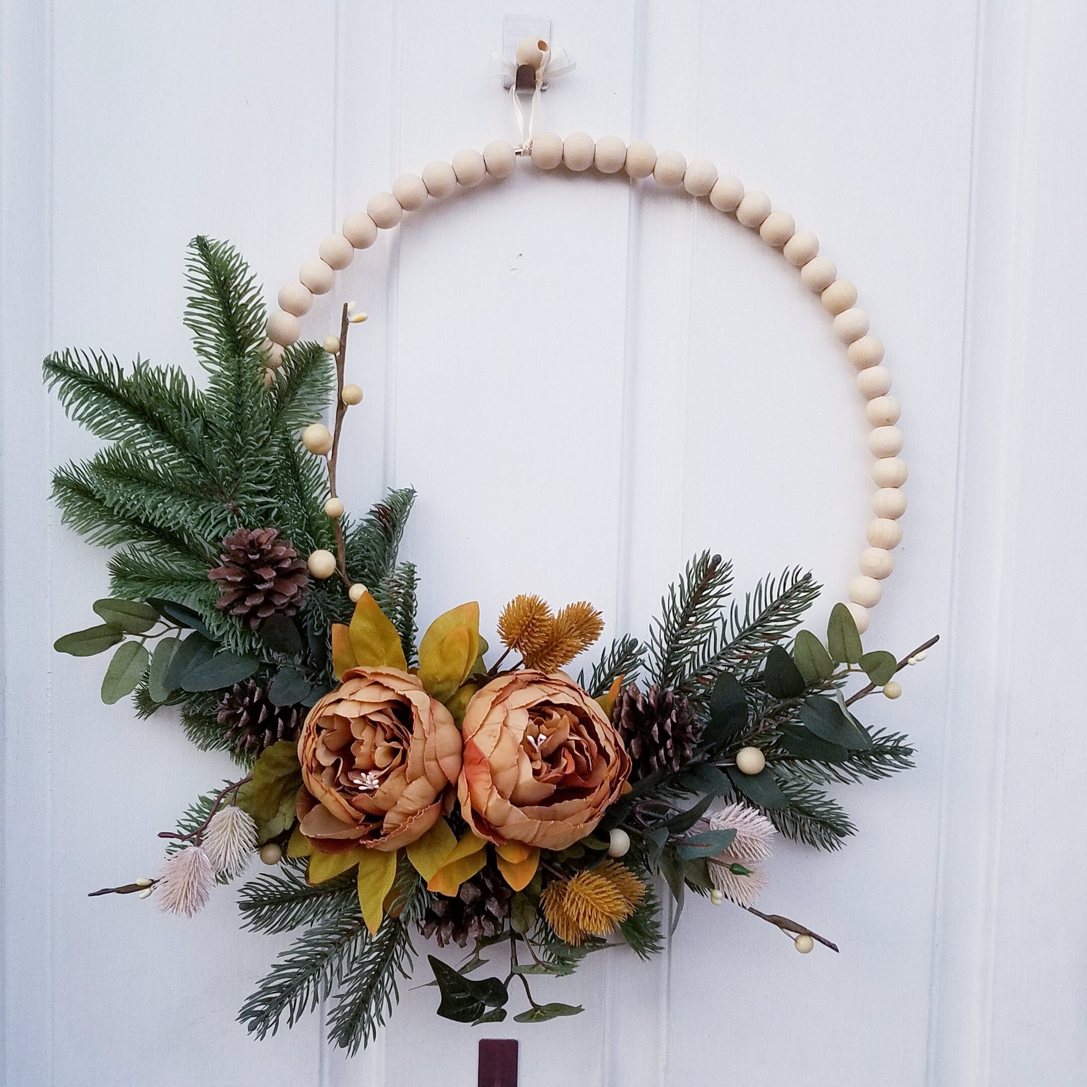 Beaded Hoop Wreath for Front Door Winter Home Décor - Etsy