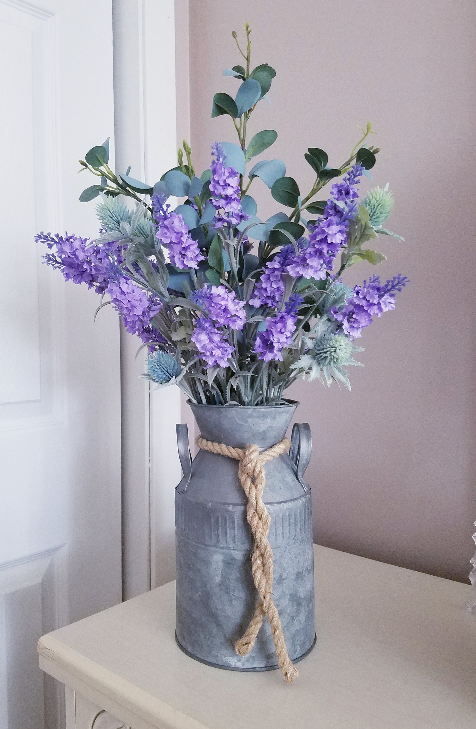 Rustic Lavender arrangement Farmhouse Floral Spring Lavender Etsy