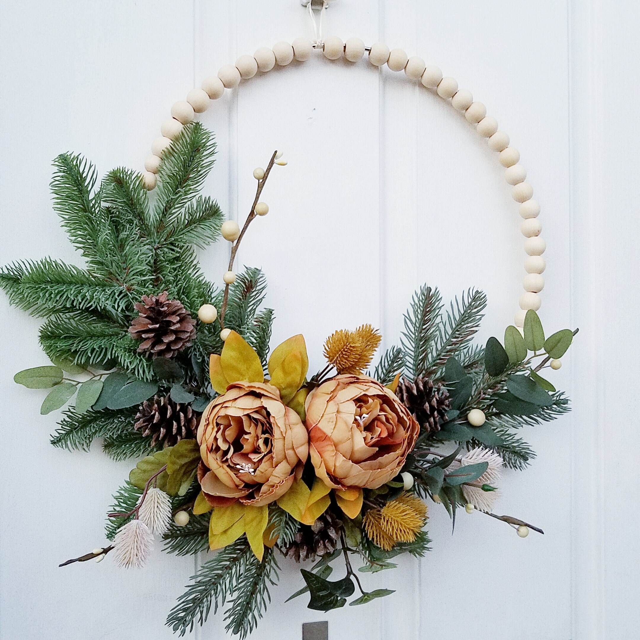 Beaded Hoop Wreath for Front Door Winter Home Décor - Etsy