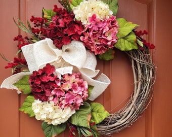 Fall front door wreath, Autumn door décor, Farmhouse wreath, Gift for moms