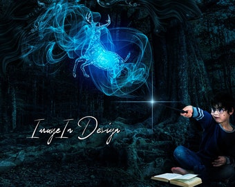 Spell in the Enchanted Forrest Halloween Green Screen Photo Booth-achtergrond – directe digitale download