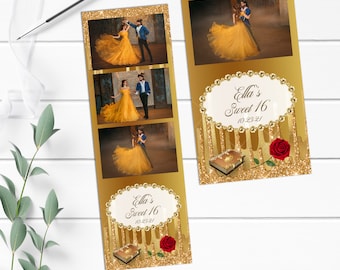 Beauty and the Beast Photo Booth-sjabloon 2 x 6 (digitale download)