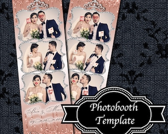 Dripping Glitter Rose gold Photo Booth Template 2x6