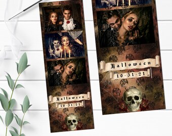 Sjabloon Halloween-fotohokje: spookachtig 2 x 6 (digitale download)