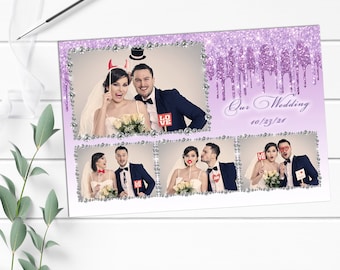 Lavendel Cinderella Glitter Photo Booth-sjabloon 4 x 6 (digitale download)