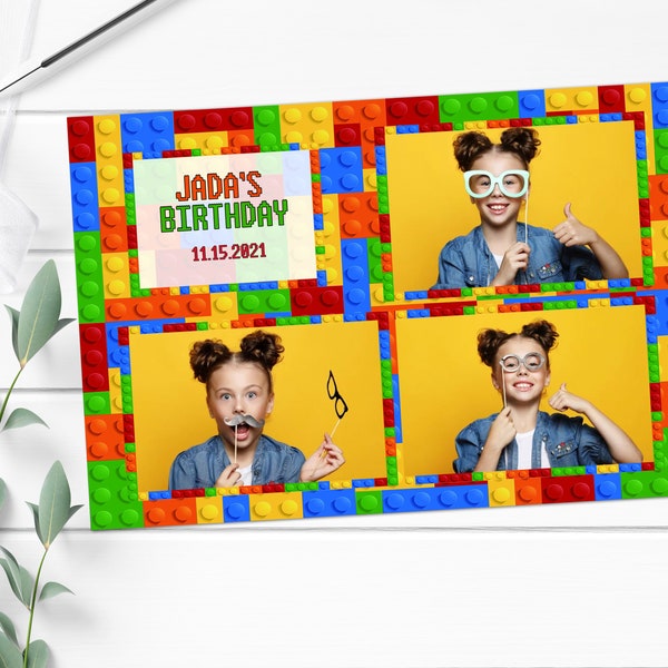 Colorful Building Blocks Photo Booth Template 4x6