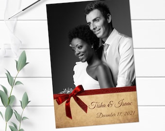 Vintage rood lint vakantie fotosjabloon 4 x 6 (directe download)